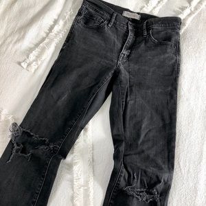 Madewell distressed high waisted black jeans